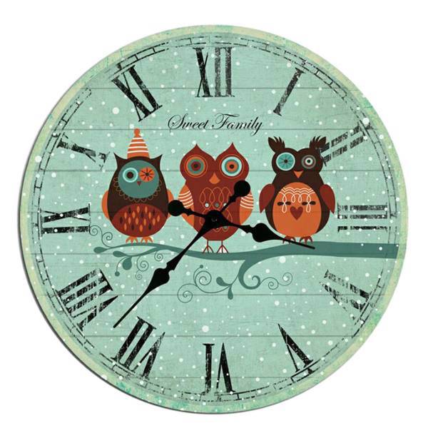 ساعت دیواری گلدن طرح جغد کد 10010130