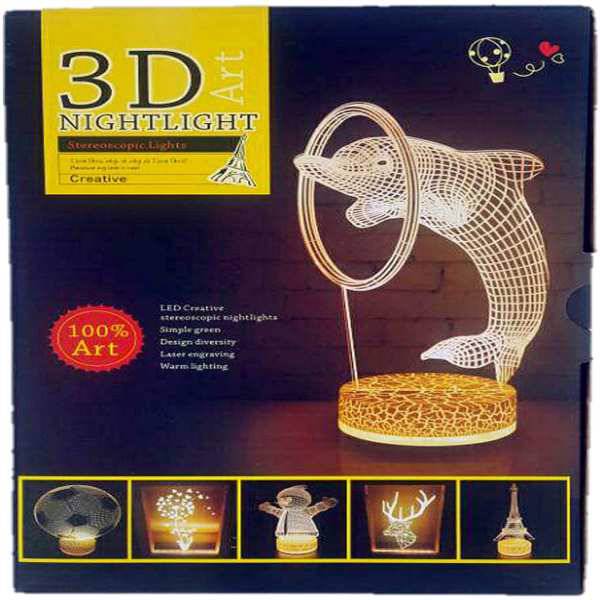 چراغ خواب سه بعدی مدل دست هفت رنگ