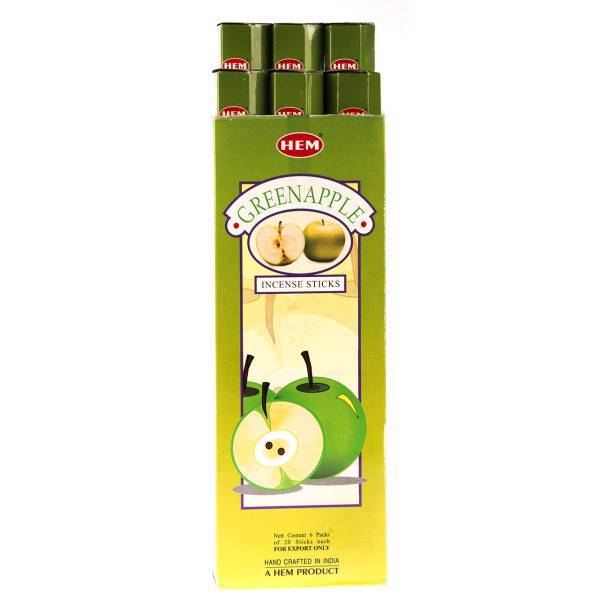 عود هم مدل Green Apple کد 1030 - 6 بسته 20 عددی، Hem Green Apple 1030 Incense Sticks 6 pack of 20