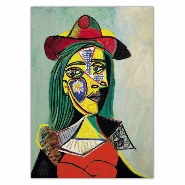 تابلو شاسی ونسونی طرح Woman In Hat And Fur Collar سایز 30x40 سانتی متر، Wensoni Woman In Hat And Fur Collar Chassis 40 x 30