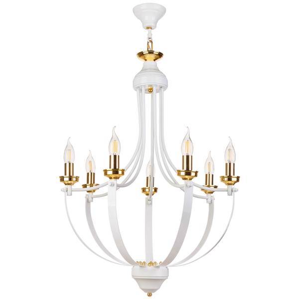 لوستر چشمه نور 7 شعله کد N3603/7WT-F، Cheshmeh Noor N3603/7WT-F Seven Flames Chandelier