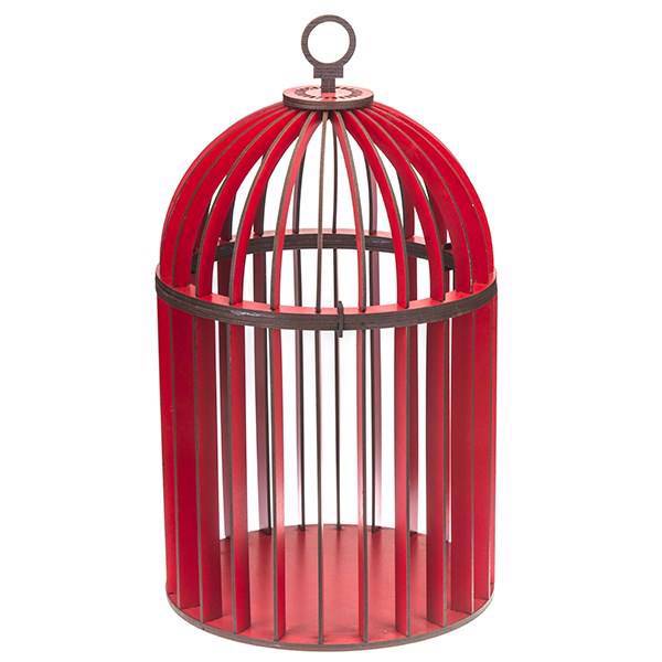 قفس چوبی تزئینی قرمز کد 200919، Red Wooden Cage 200919