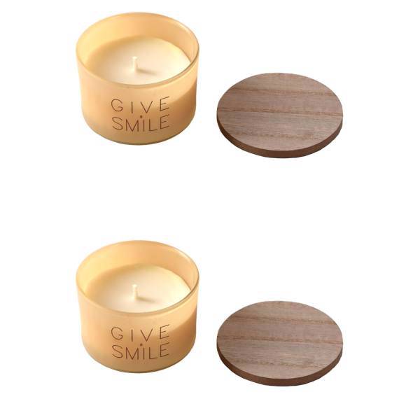 شمع رهام مدل Give A Smile کد 90010 بسته 2 عددی، Roham Give A Smile 90010 Candle- 2 Pcs