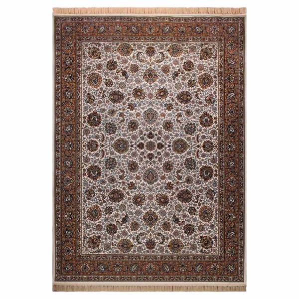 فرش ماشینی سرزمین فرش طرح مشاهیر زمینه کرم