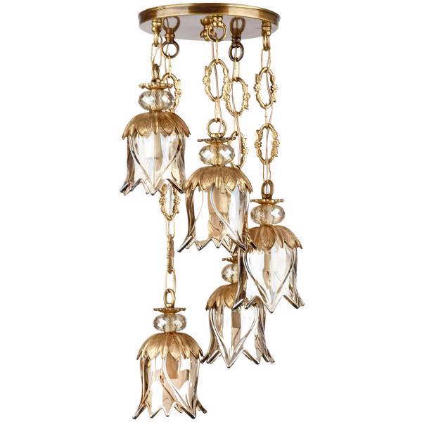 چراغ آویز چشمه نور 5 شعله کد C2774/5A، Cheshmeh Noor C2774/5A Five Flames Hanging Lamp