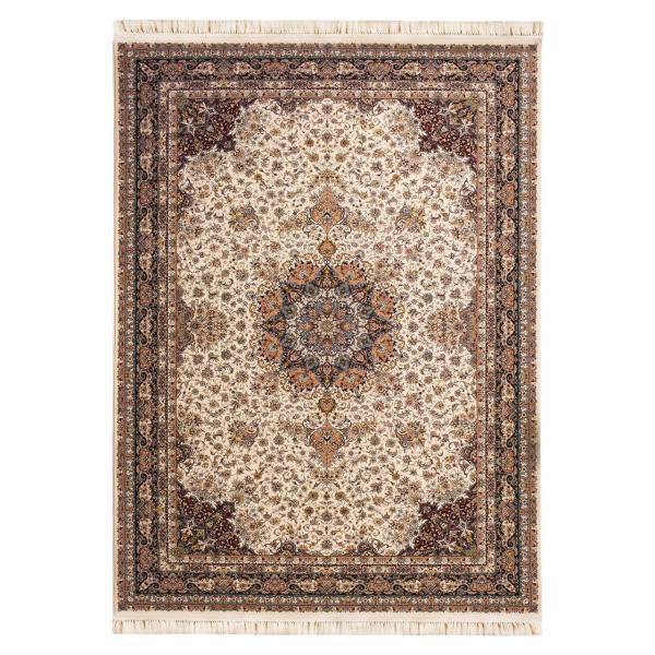 فرش ماشینی بزرگمهر طرح نایین کد FR165 زمینه کرم