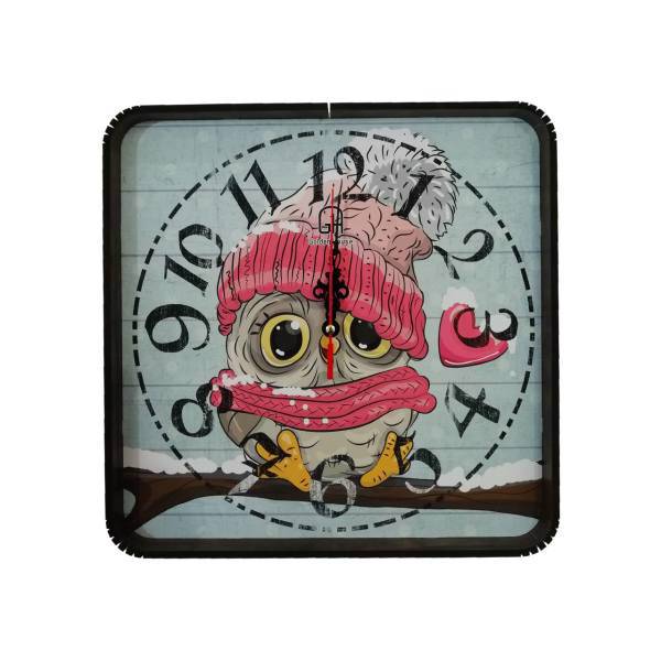 ساعت دیواری گلدن طرح جغد کد 10010144