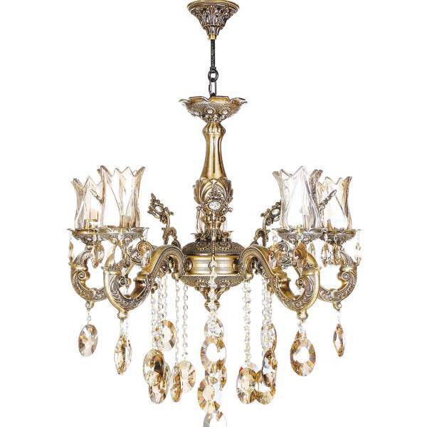 لوستر چشمه نور 6 شعله کد S3517/6A، Cheshmeh Noor S3517/6A Six Flames Chandelier