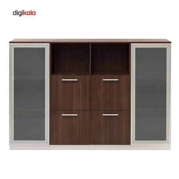 کمد اداری فرآذین مدل FED-SP7-01 بلوطی تیره، Farazin FED-SP7-01 Dark Oak Cupboard