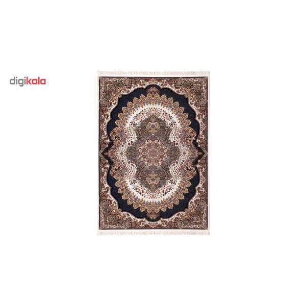 فرش ماشینی سرزمین فرش طرح ارکید زمینه کرم