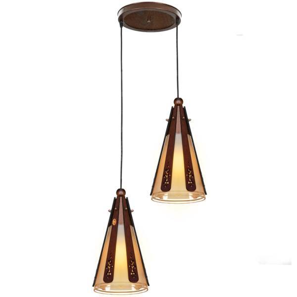 چراغ آویز دارکار مدل کلاب 2 شعله کد 92، Darkar 92 Club Two Branches Hanging Lamp