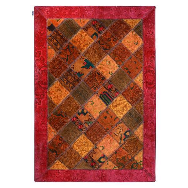 کلاژ فرش سه متری سبحه طرح چهل تکه پچ ورک کد FDC-4014