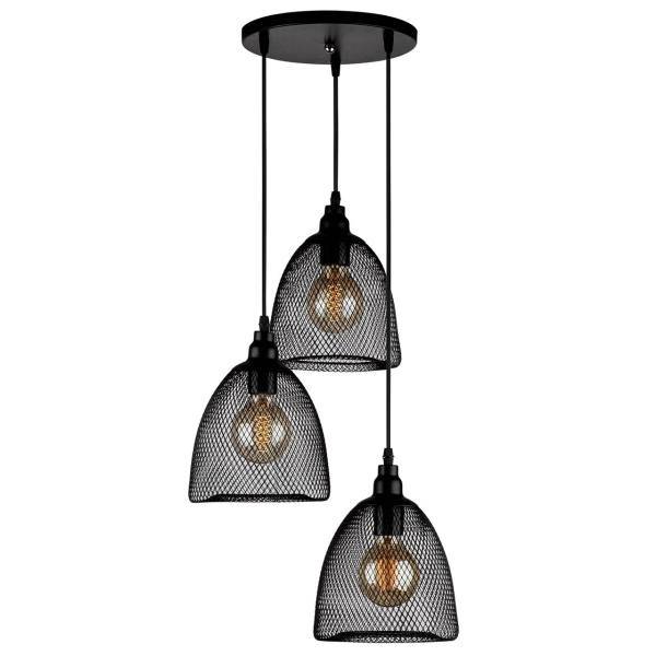 چراغ آویز چشمه نور 3 شعله کد 3103/3H همراه با لامپ ادیسون، Cheshmeh Noor 3103/3H Three Flames Hanging Lamp