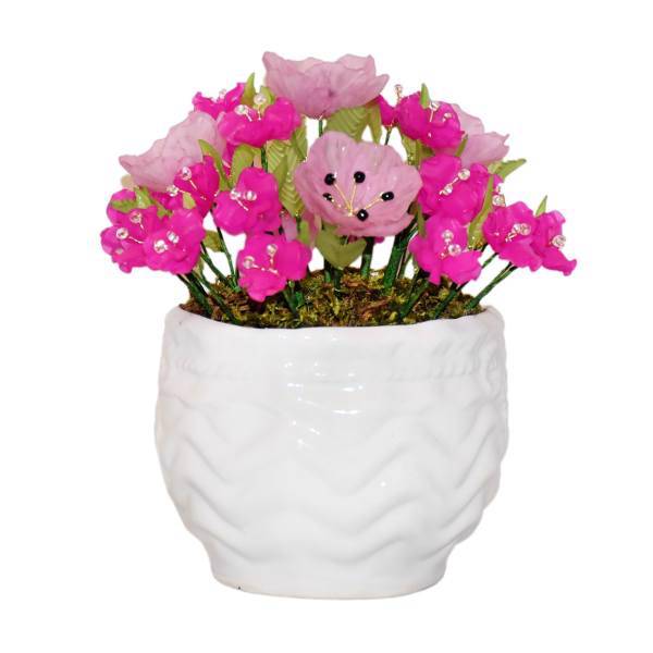 گلدان سرامیکی و گل های کریستال دست ساز سی دا کد CR01139A، Sida CR01139A Crystal Flower and Ceramic Pot