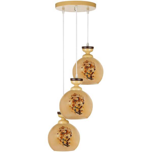 چراغ آویز چشمه نور سه شعله کدG558/3H-CR، Cheshmeh Noor G558/3H-CR Three Flame Hanging Lamp