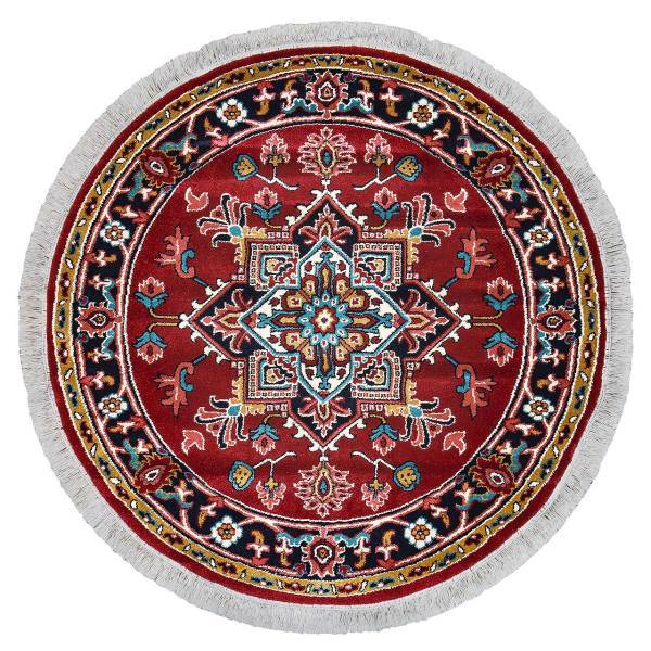 فرش ماشینی سهند کد P648.BJ طرح هریس زمینه قرمز، Sahand Model Heris Mechine Made Carpet Code P648.BJ Red