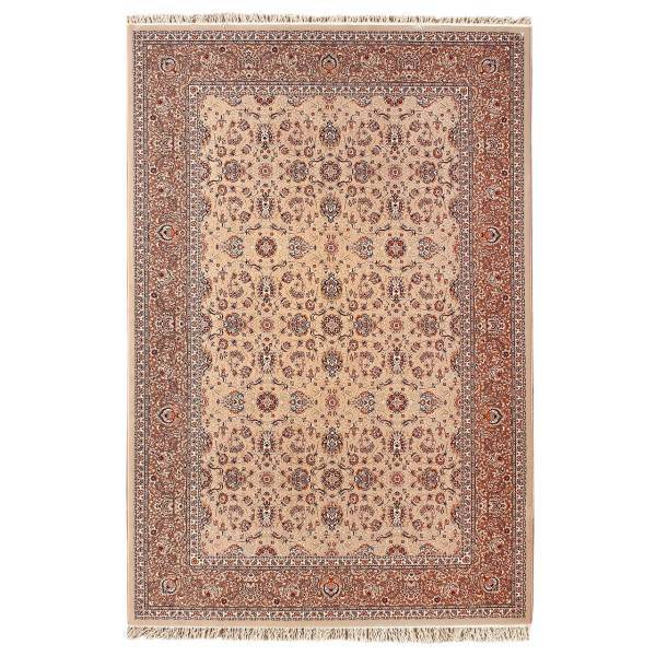 فرش ماشینی شاهکار صفویه طرح افشان کد BF04 زمینه فیلی