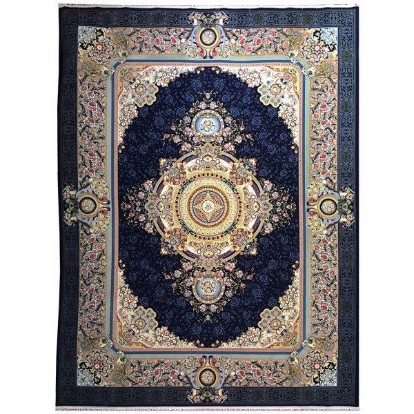 فرش ماشینی عظیم زاده طرح الیس گل برجسته کد 9021