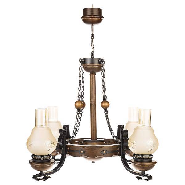 لوستر دارکار مدل ویل 4 شعله کد 217، Darkar 217 Wheel Four Branches Chandelier