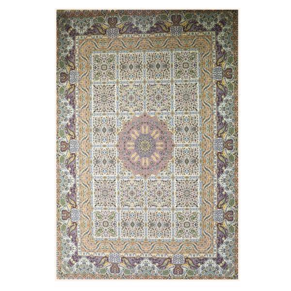 فرش ماشینی خاطره کویر کاشان طرح هستی کرم کد 0465
