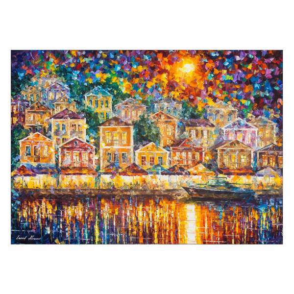 تابلو شاسی ونسونی طرح Town At The Harbor سایز 50x70 سانتی متر، Wensoni Town At The Harbor Chassis Size 50 x 70 Cm