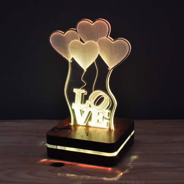 چراغ خواب موهومی طرح LOVE هفت رنگ، Mohomi Wirelight 7 Color Lamp LOVE