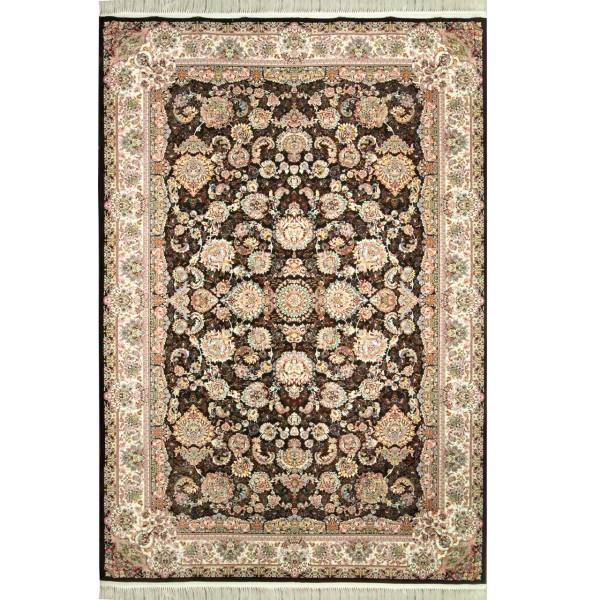 فرش ماشینی نگین اکسیر طرح 36005 زمینه قهوه ای