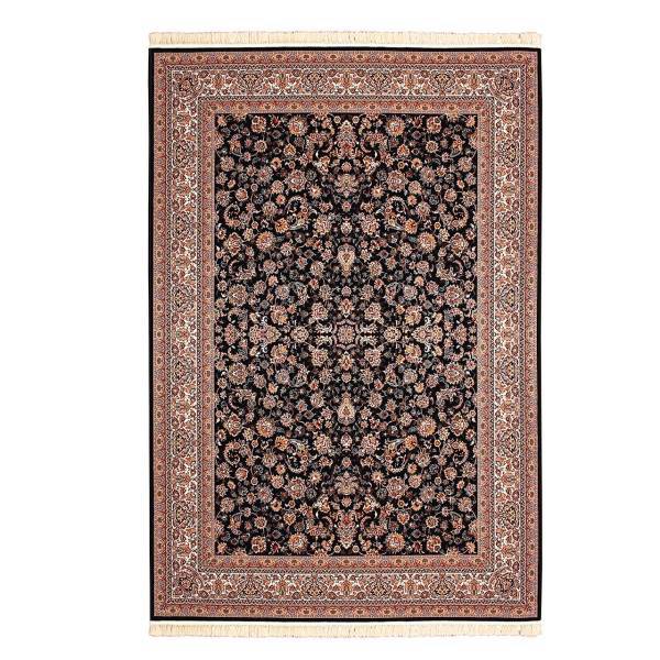 فرش ماشینی دربار طرح افشان نایین کد FR45 زمینه سرمه‌ای