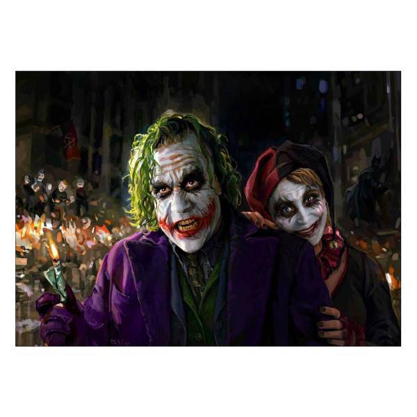 تابلو شاسی ونسونی طرح Angry Couple Jokers سایز 50 × 70، Wensoni Angry Couple Jokers Chassis Size 50 x 70