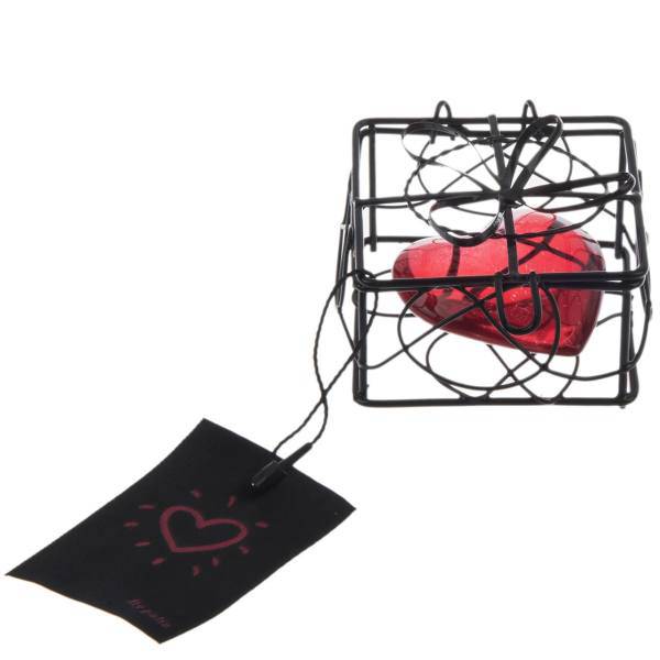 قفس مربعی دکوری همراه با قلب پالیز مدل 1067، Paliz Square Cage 1067 Decorative