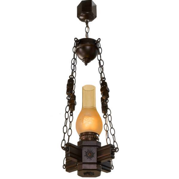 چراغ آویز دارکار مدل روستیک 1 شعله کد 109، Darkar 109 Rustic One Branch Hanging Lamp