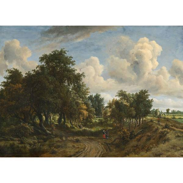 تابلو شاسی گالری هنری پیکاسو طرح چشم انداز جنگل سایز 30x40 سانتی متر، Picasso Art Gallery A Wooded Landscape Chassis Size 30x40 CM