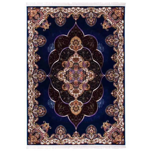 فرش ماشینی دنیای فرش طرح پانیذ زمینه کاربنی