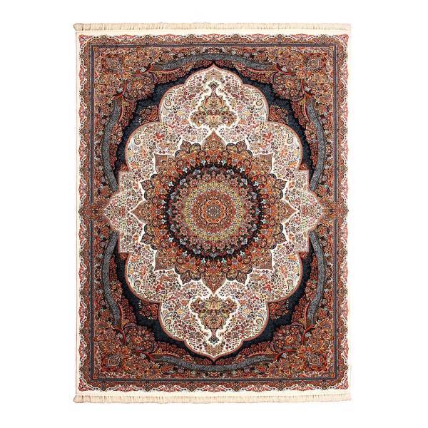 فرش ماشینی آنتیک طرح پرهام کد FR15 زمینه کرم