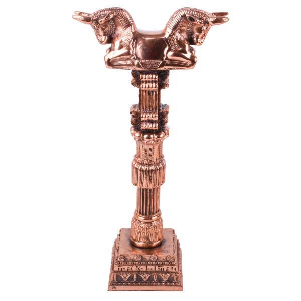 مجسمه گالری آسیمن طرح ستون گاو با یال نقشدار مدل 00-31 ارتفاع 35 سانتیمتر