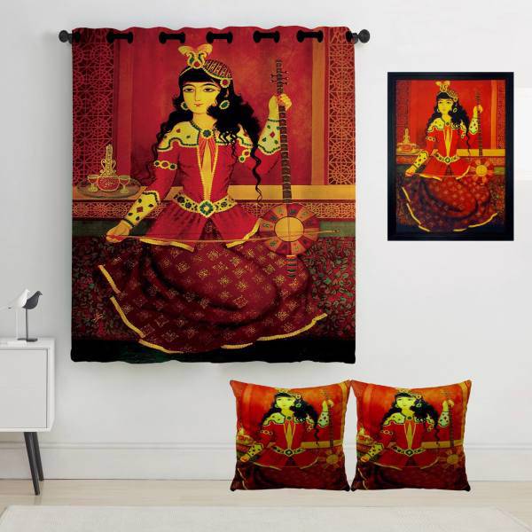 پرده رنس مدل S2-41013 به همراه تابلو و کوسن، Rence S2-41013 Curtain with Tableau and Cushion