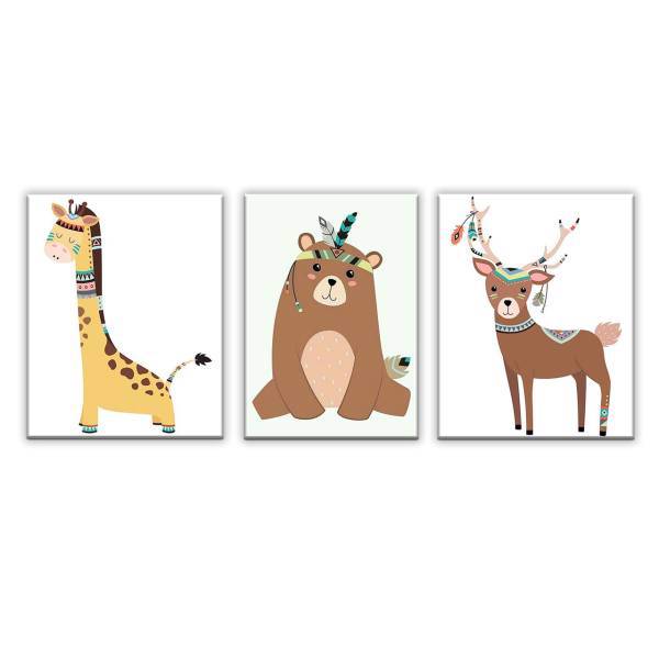 تابلو شاسی 3 تکه گالری آگاپه مدل D14 سایز 15x20، Agape Gallery D14 MDF Printed Mount 15x20 Pack of 3