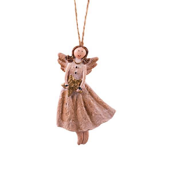 آویز سرامیکی مدل فرشته ستاره دار ایستاده، Angel Standing Starred Ceramic Pendants