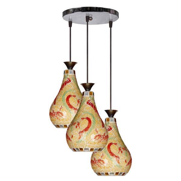 چراغ آویز دیلایت 3 شعله کد DEL02-3Org، DEL02-3Org Three Branch Hanging Lamp