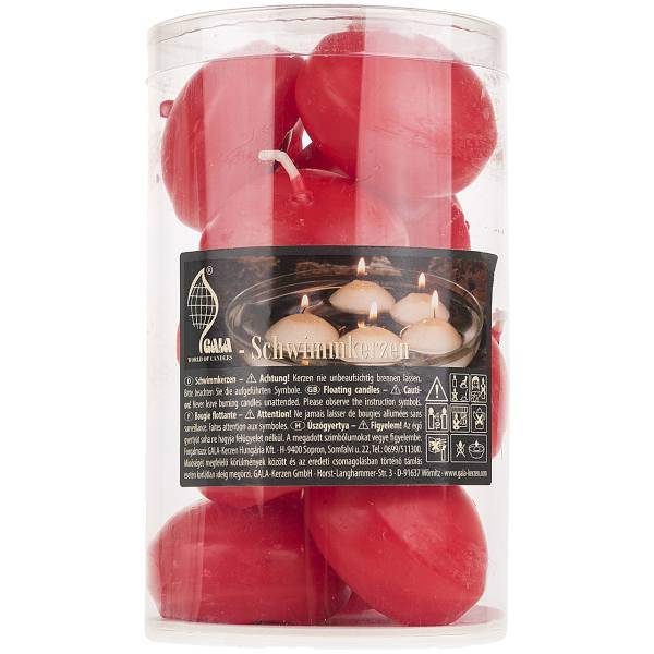 شمع گالا سری SchwimmKerzen مدل Rot بسته 10 عددی، Gala Schwimm Kerzen Rot Pack Of 10 Candle