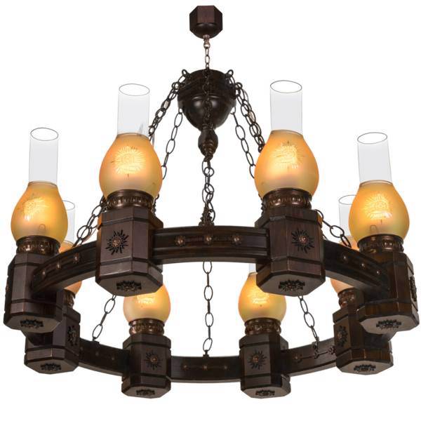 لوستر دارکار مدل روستیک 8 شعله کد 211، Darkar 211 Rostic Eight Branches Chandelier