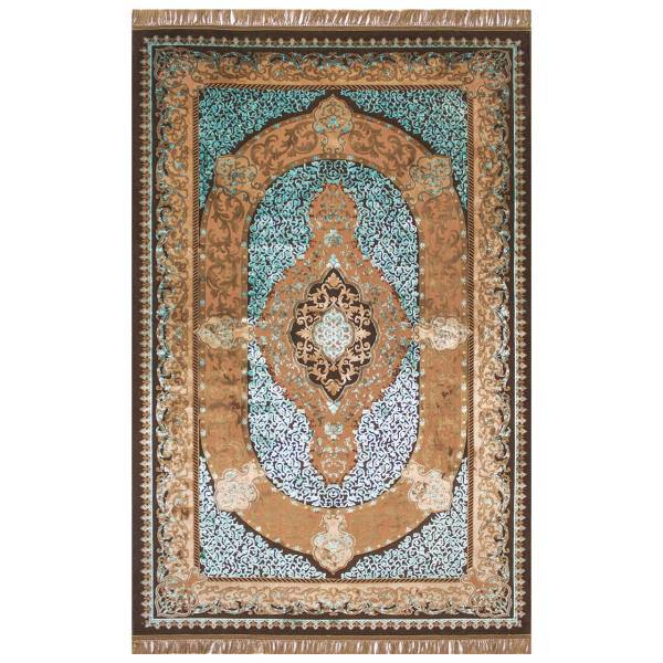 فرش ماشینی عرش طرح شهرزاد زمینه آبی