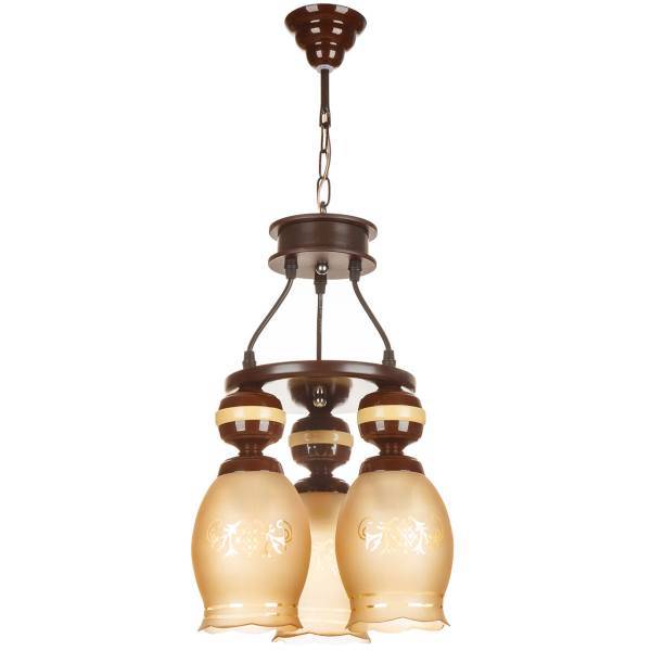 چراغ آویز چشمه نور 3 شعله کد G565/3H-BR، Cheshmeh Noor G565/3H-BR Three Flames Hanging Lamp