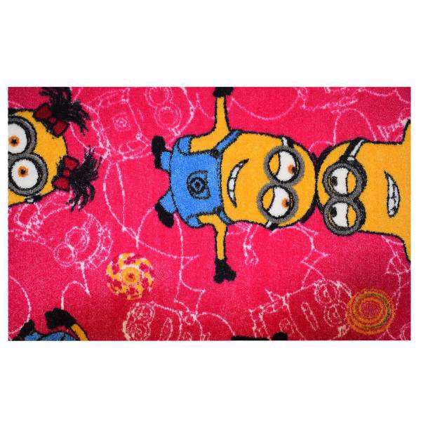 موکت ظریف مصور طرح مینیون صورتی کد 6371، floor carpet - zarif masavar - minion 6371