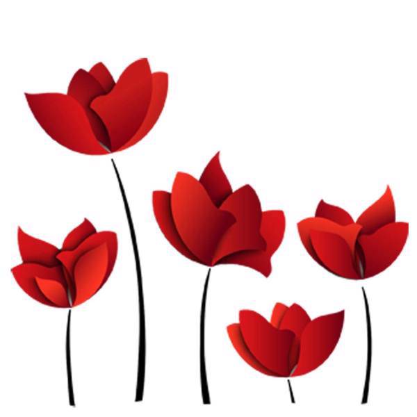 استیکر سه بعدی ژیوار طرح گل شقایق، Zhivar Anemone 3D Wall Sticker