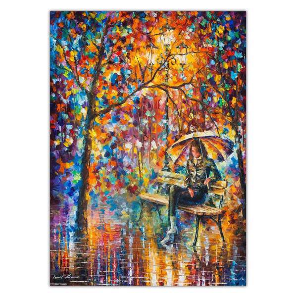 تابلو شاسی ونسونی طرح Waiting in The Rain سایز 50x70 سانتی متر، Wensoni Waiting in The Rain Chassis Size 50 x 70 Cm