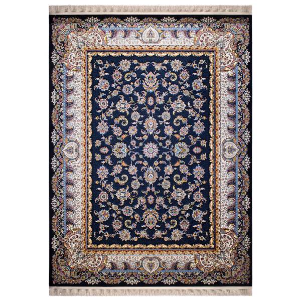 فرش ماشینی زمینه سرمه ای کد FRR21