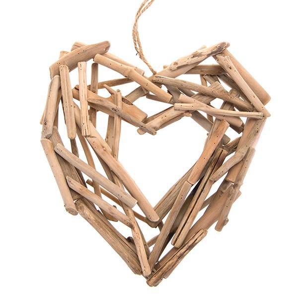 آویز تزیینی با طرح قلب چوبی، Decorative Heart Shaped Wooden Sling