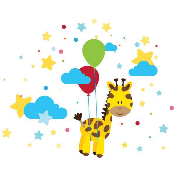 استیکر سالسو طرح زرافه رنگی، Salso Colored giraffe Sticker