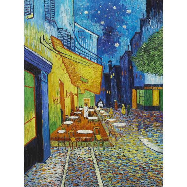 تابلو شاسی گالری هنری پیکاسو طرح کافه تراس در شب، Picasso Art Gallery Cafe Terrace at Night Chassis